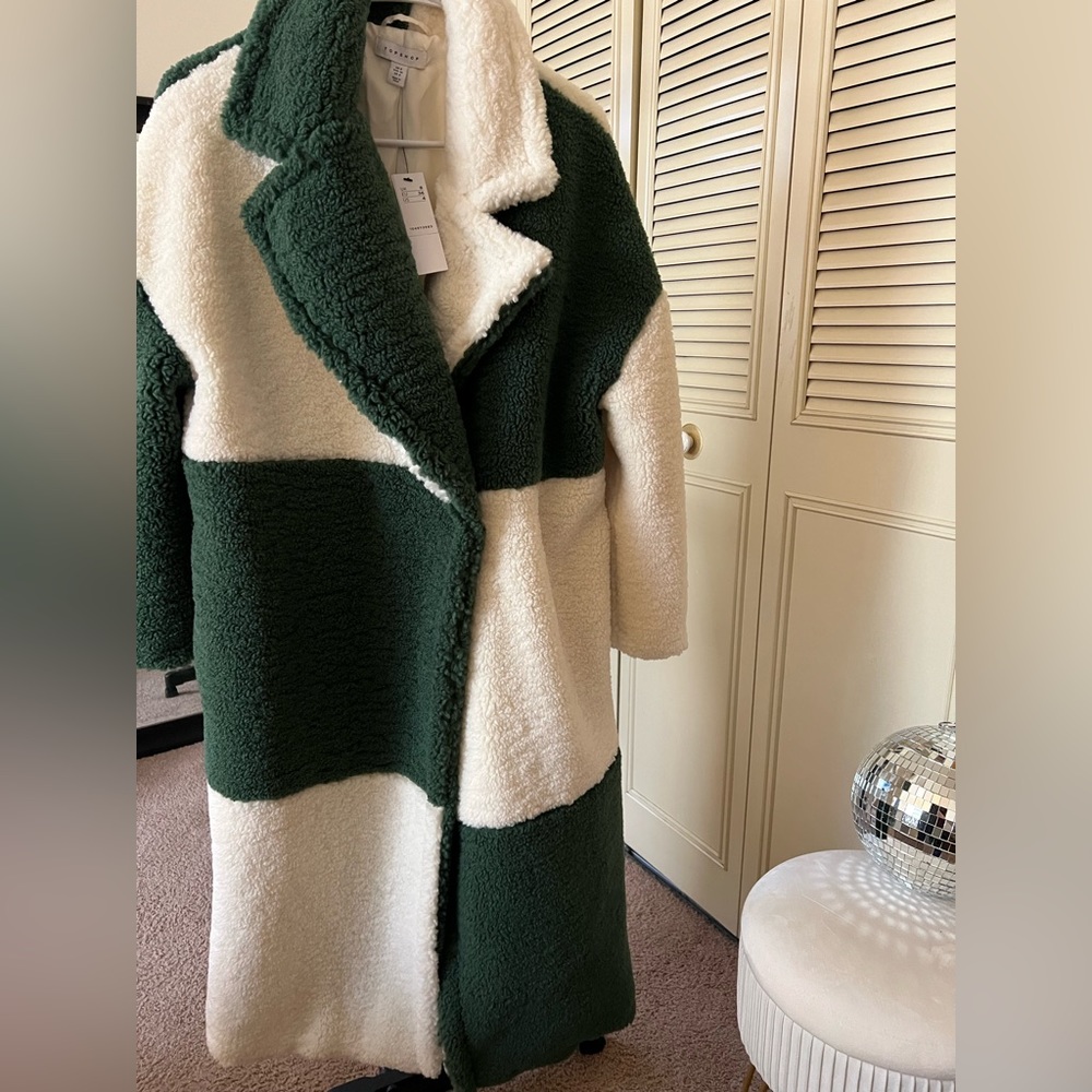 TOPSHOP patchwork long sherpa coat from ASOS. SOLD OUT ONLINE